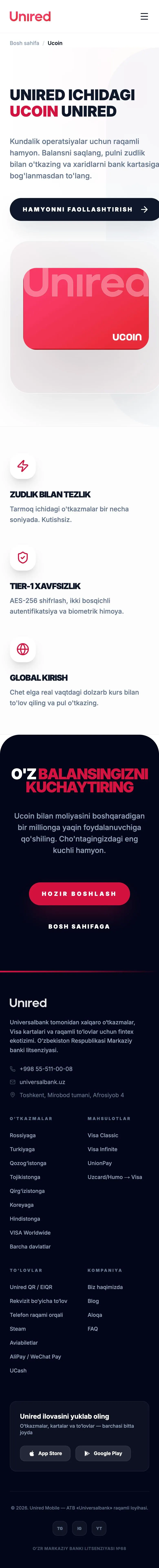 Unired — Landing page