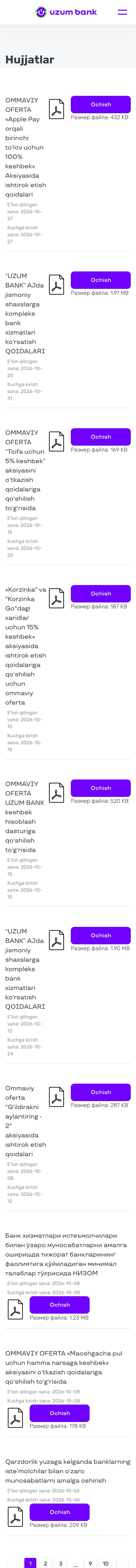 Uzum Bank — Legal