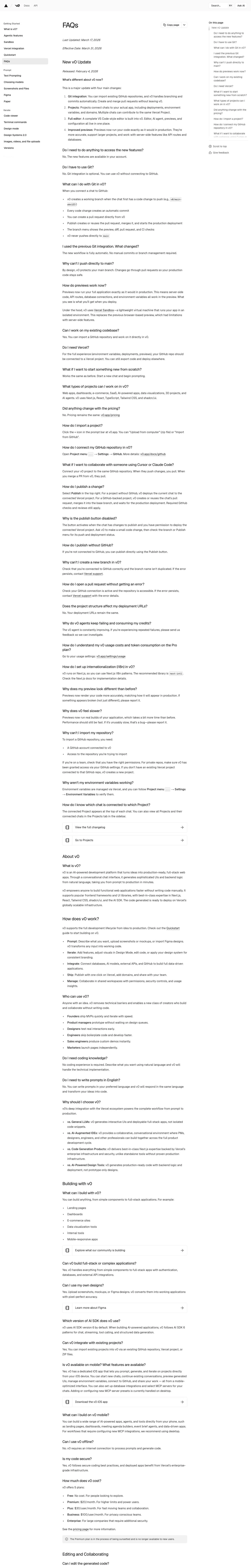 v0 — Help & FAQ