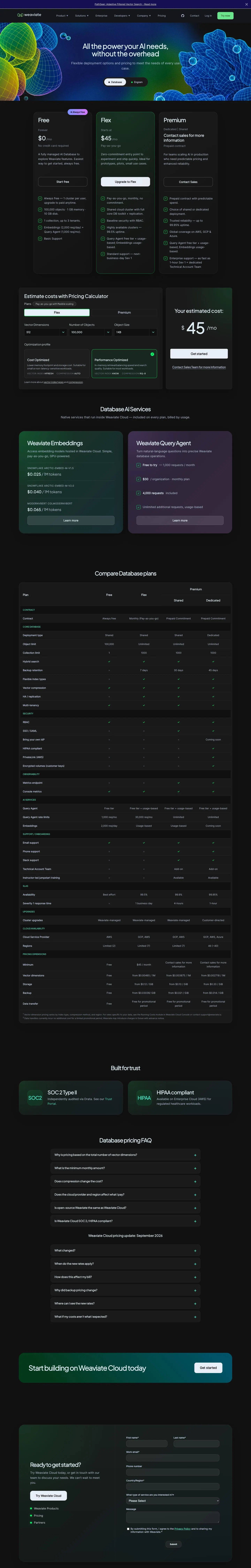 weaviate.io — Pricing