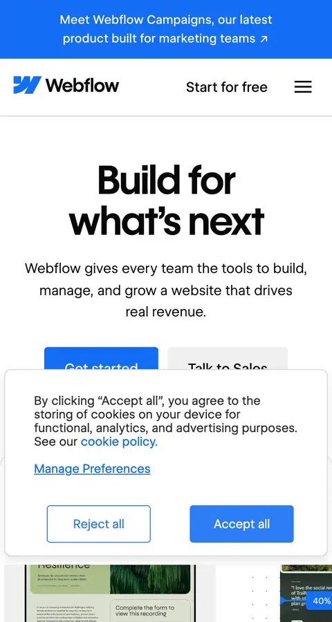 Webflow — Bosh sahifa