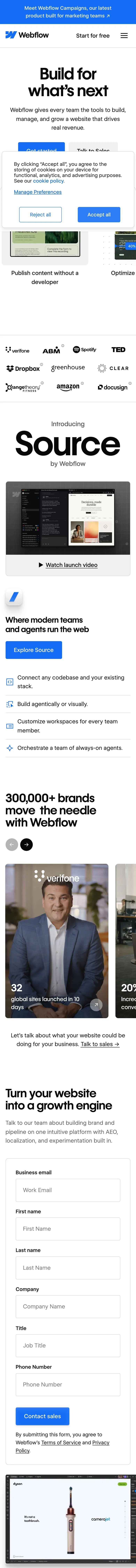 Webflow — Bosh sahifa