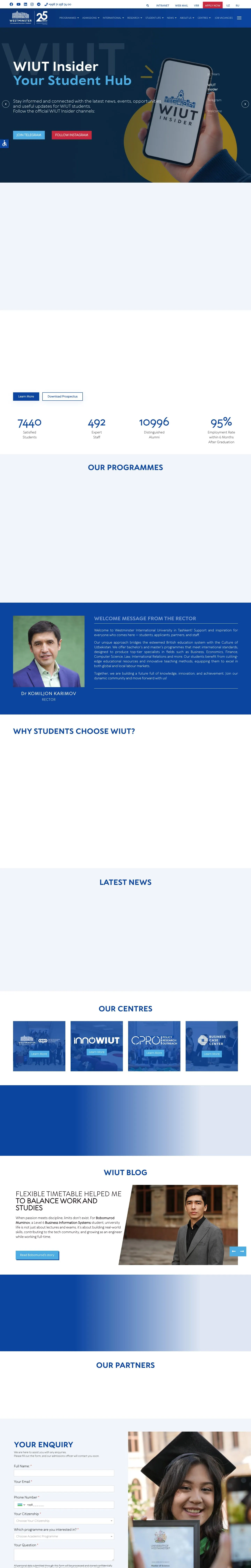 Westminster International University in Tashkent — Home