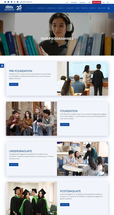 Westminster International University in Tashkent — Boshqa