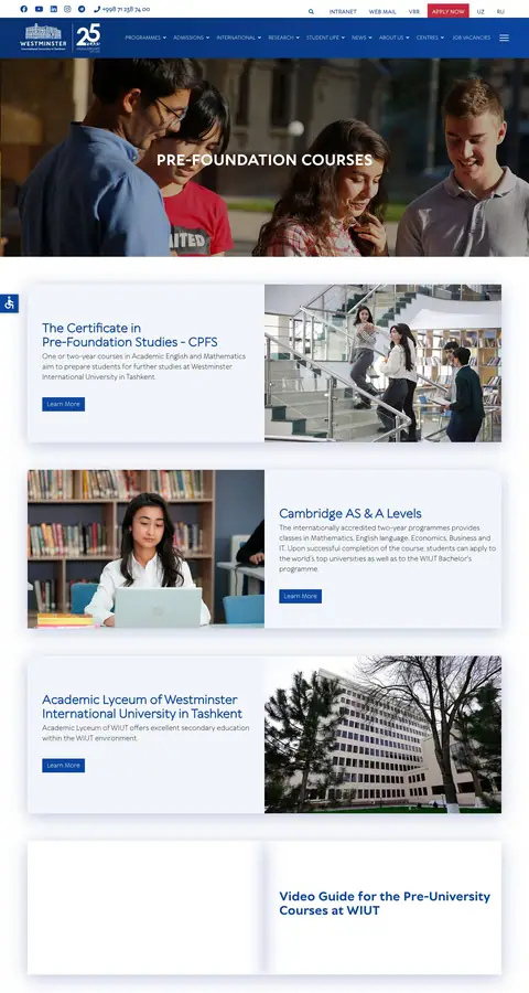 Westminster International University in Tashkent — Boshqa