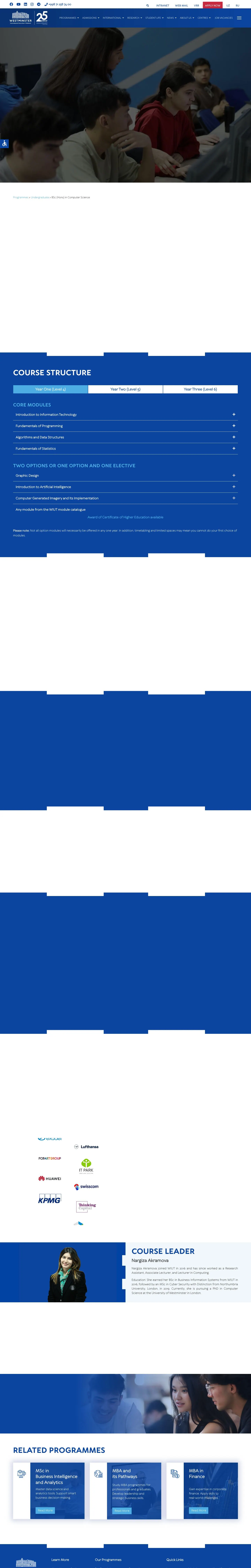 Westminster International University in Tashkent — Boshqa