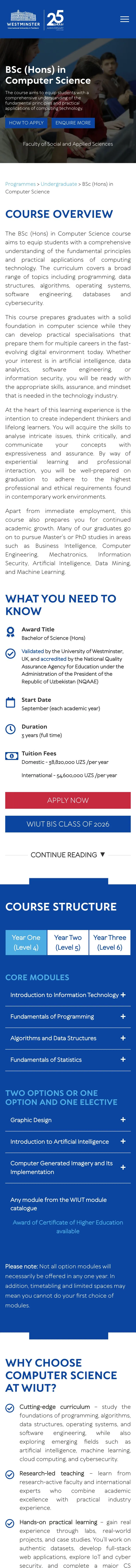 Westminster International University in Tashkent — Boshqa