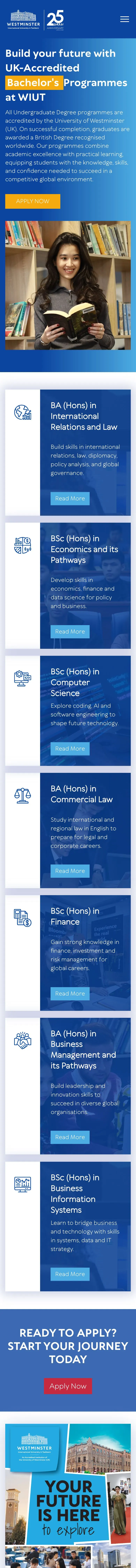 Westminster International University in Tashkent — Landing page