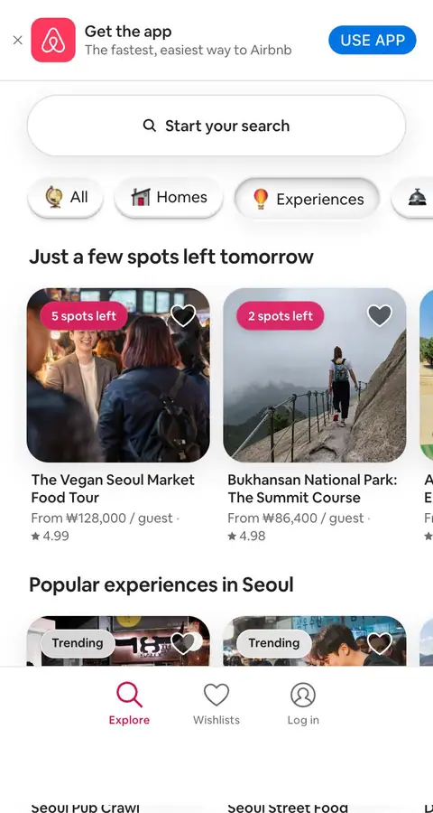 Airbnb — Bosh sahifa