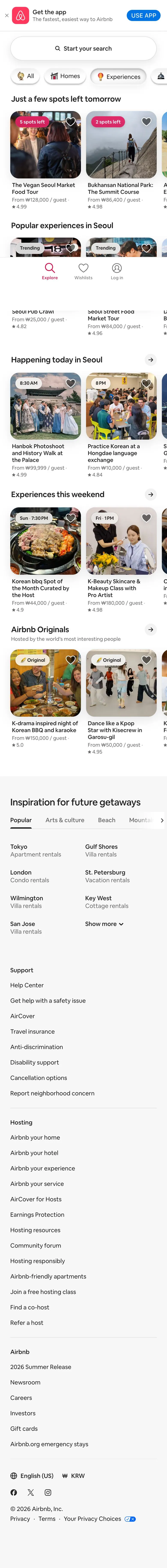 Airbnb — Bosh sahifa