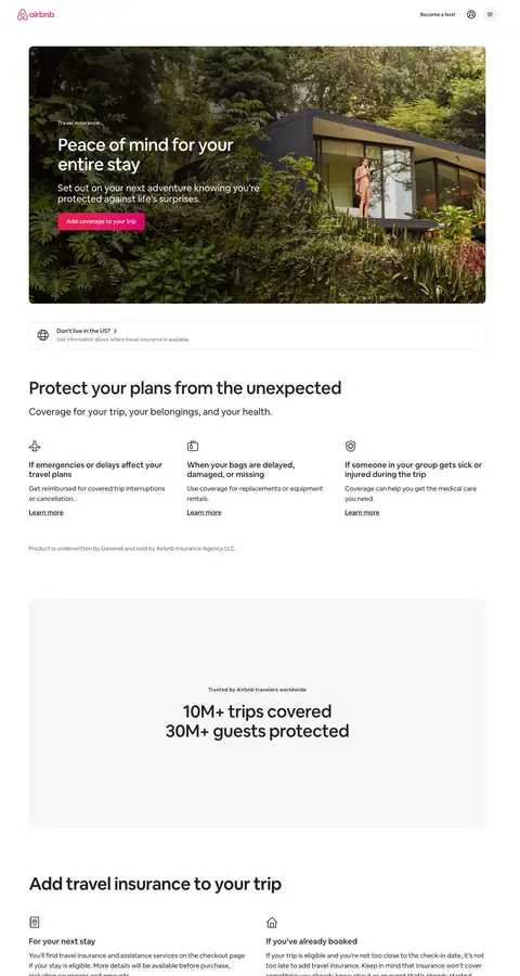 Airbnb — Landing sahifa