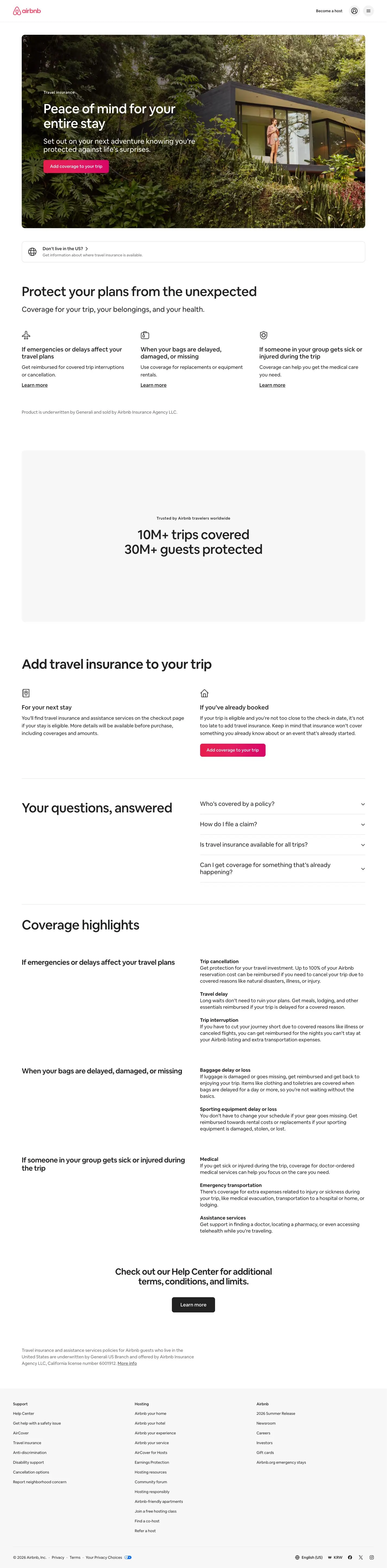 Airbnb — Landing sahifa