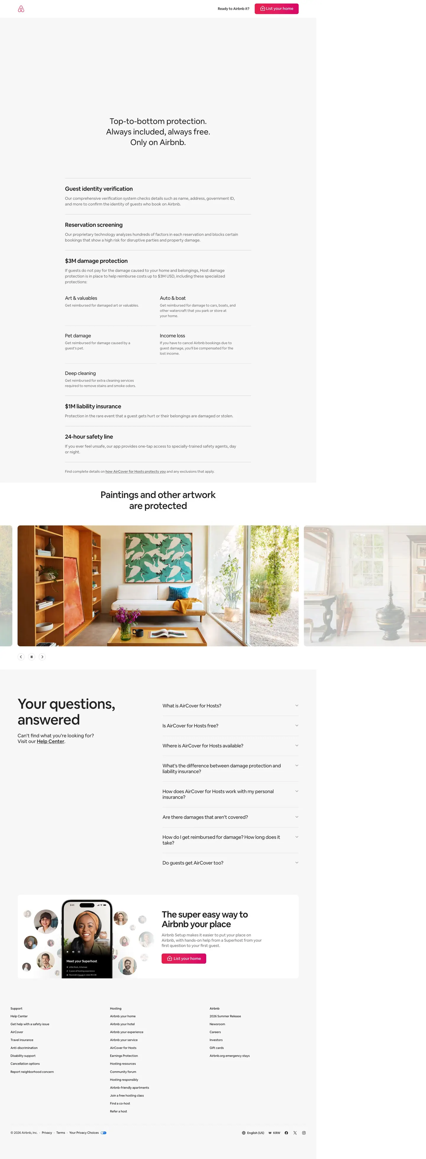 Airbnb — Landing sahifa