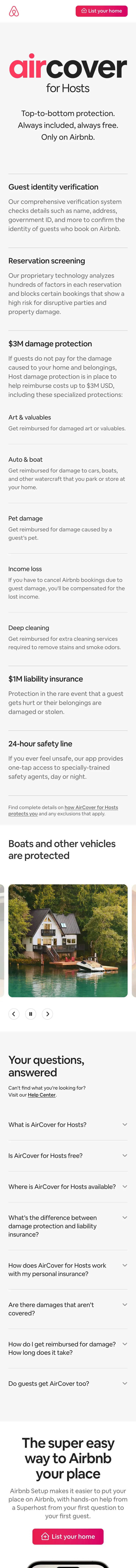 Airbnb — Landing sahifa