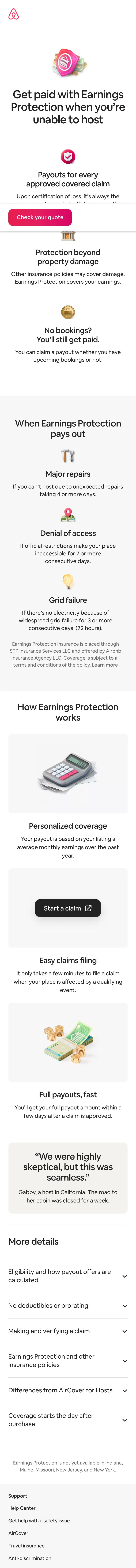 Airbnb — Landing sahifa