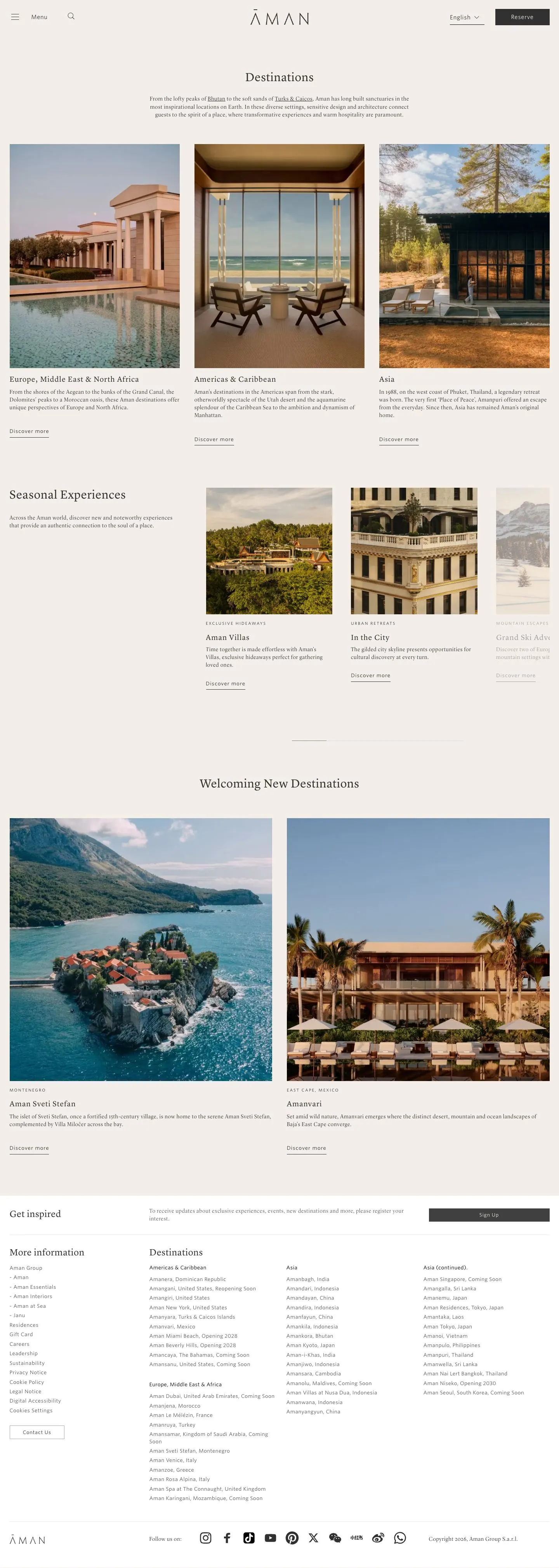Aman — Locations