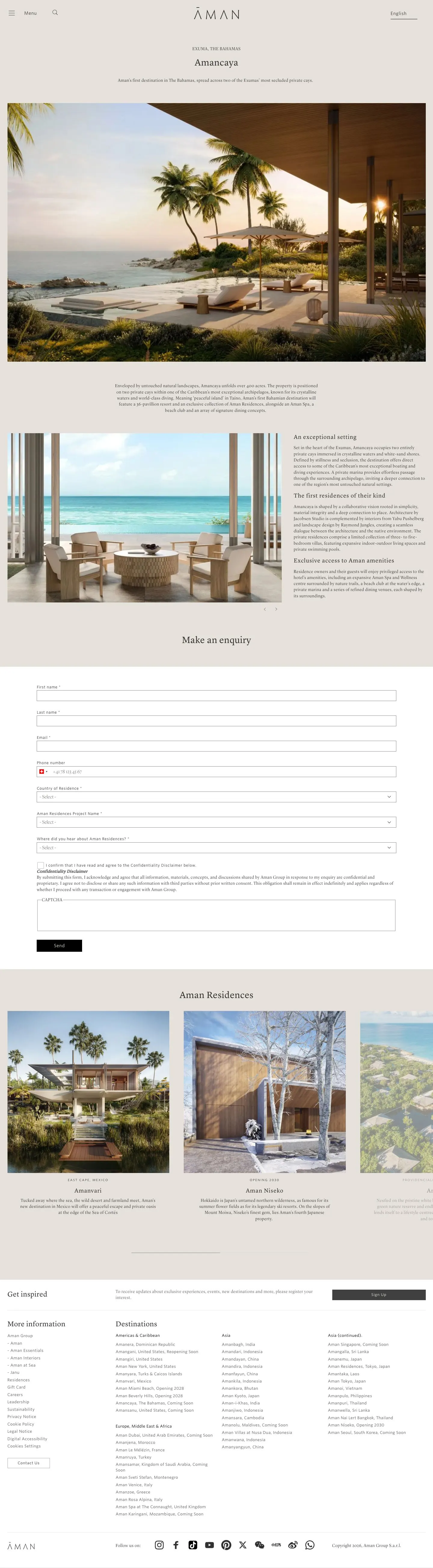 Aman — Landing page