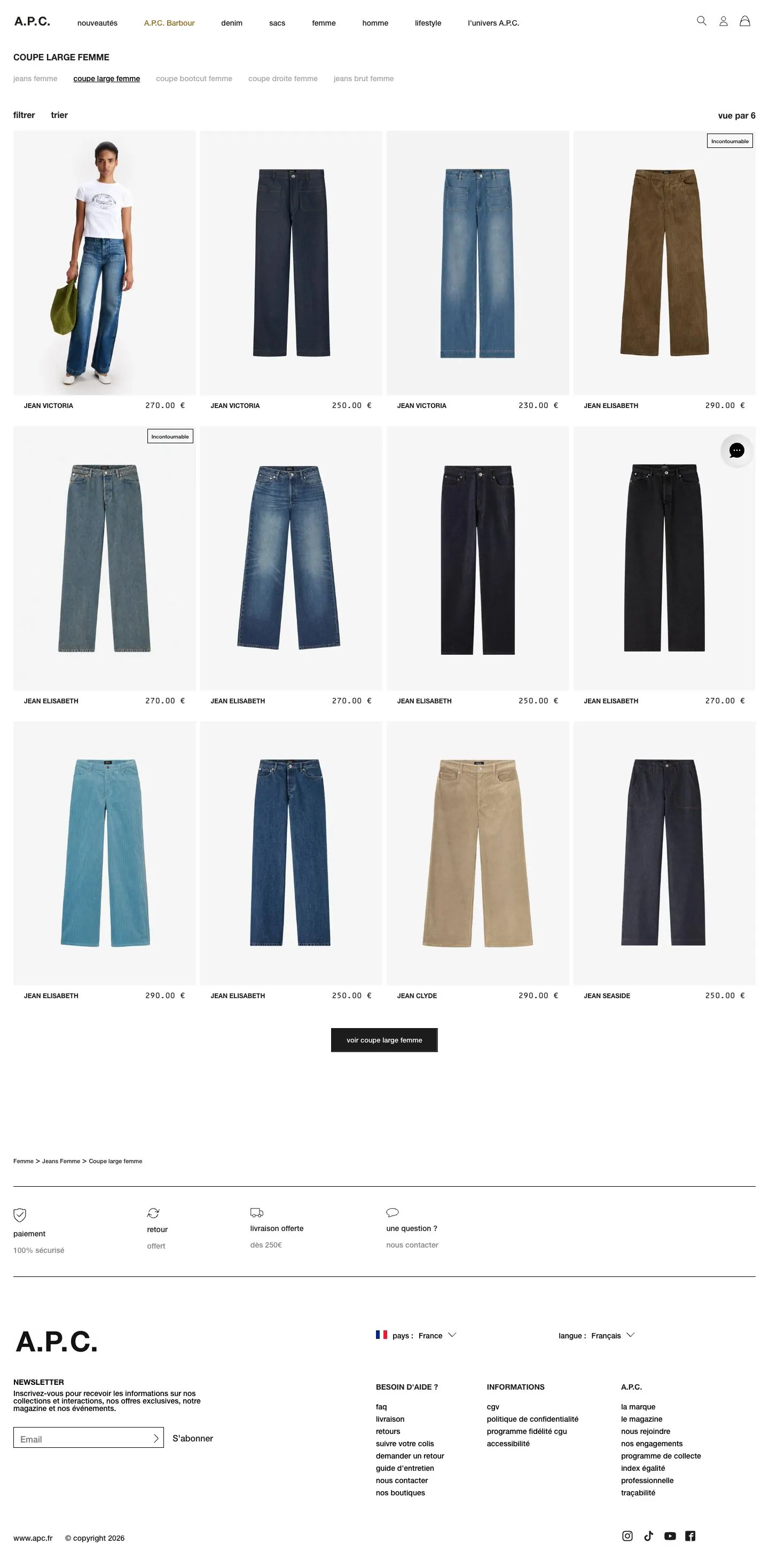 A.P.C. — Katalog