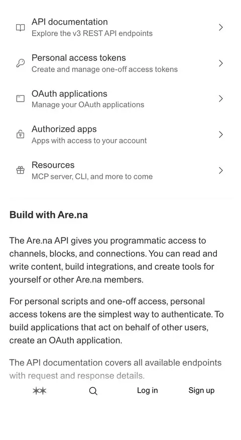 Are.na — Settings