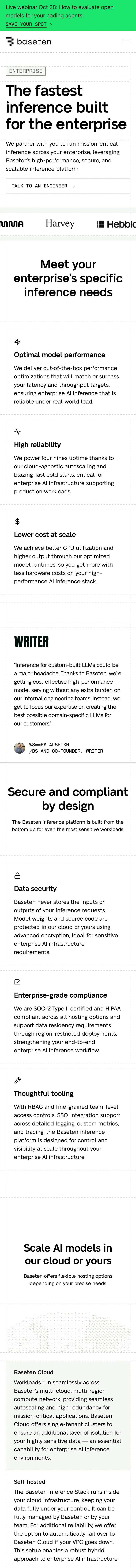 Baseten — Landing page