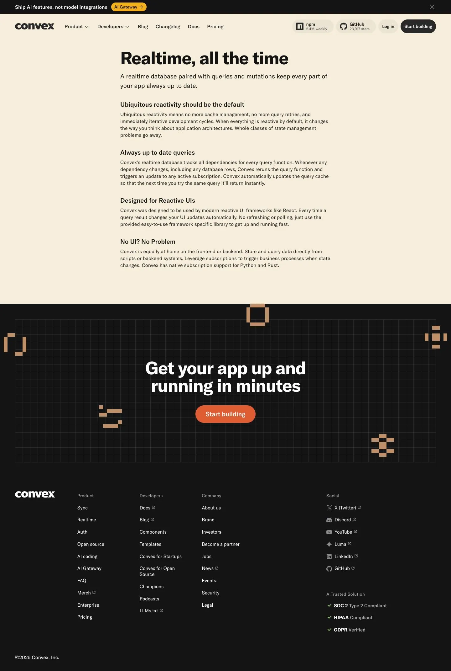 Convex — Landing page