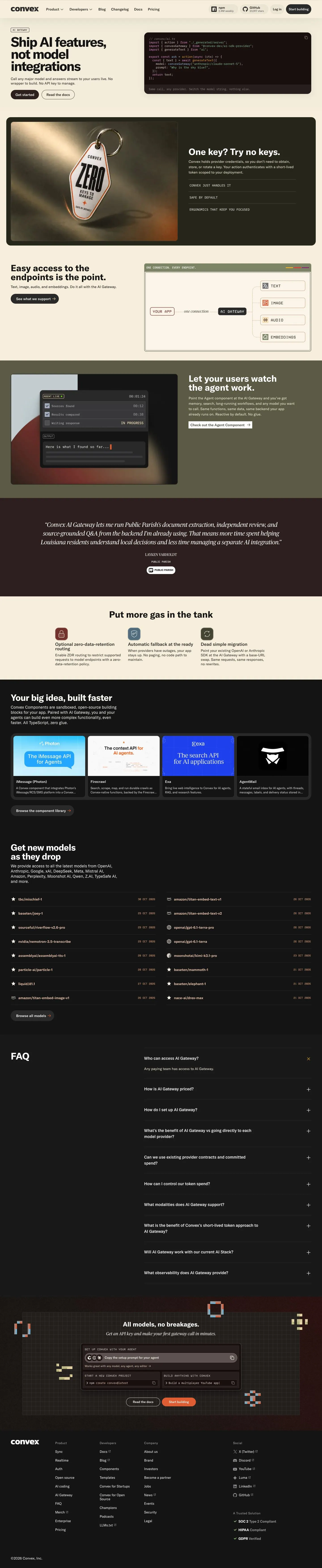 Convex — Landing page