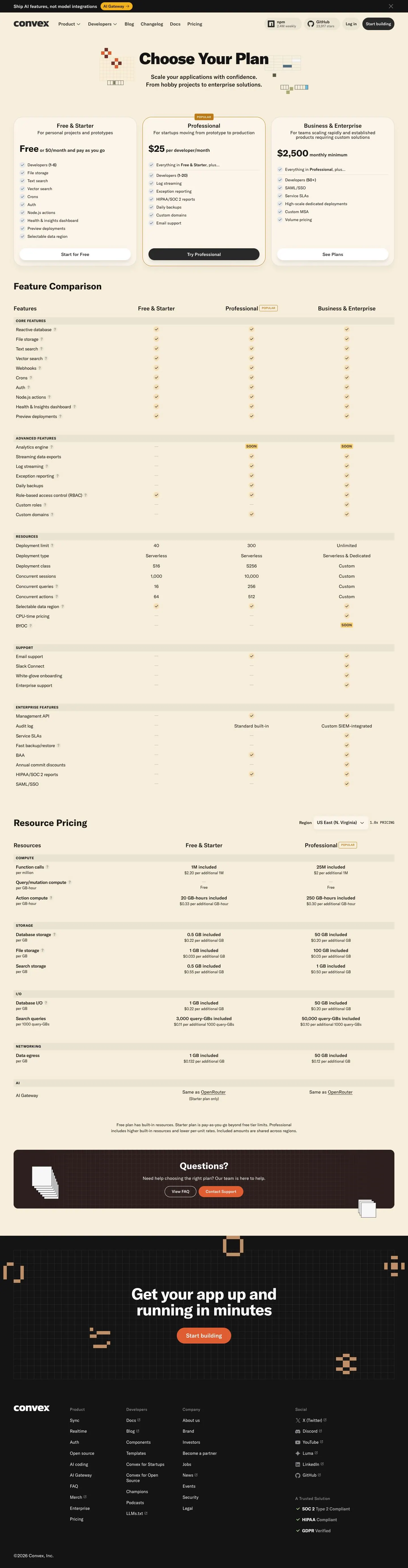 Convex — Pricing
