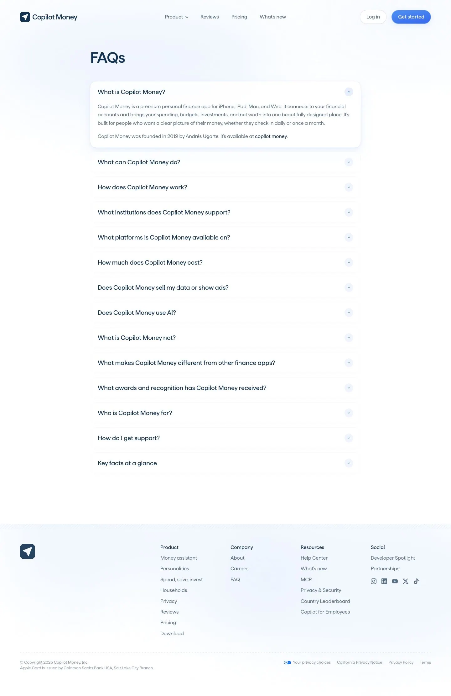 Copilot Money — Help & FAQ