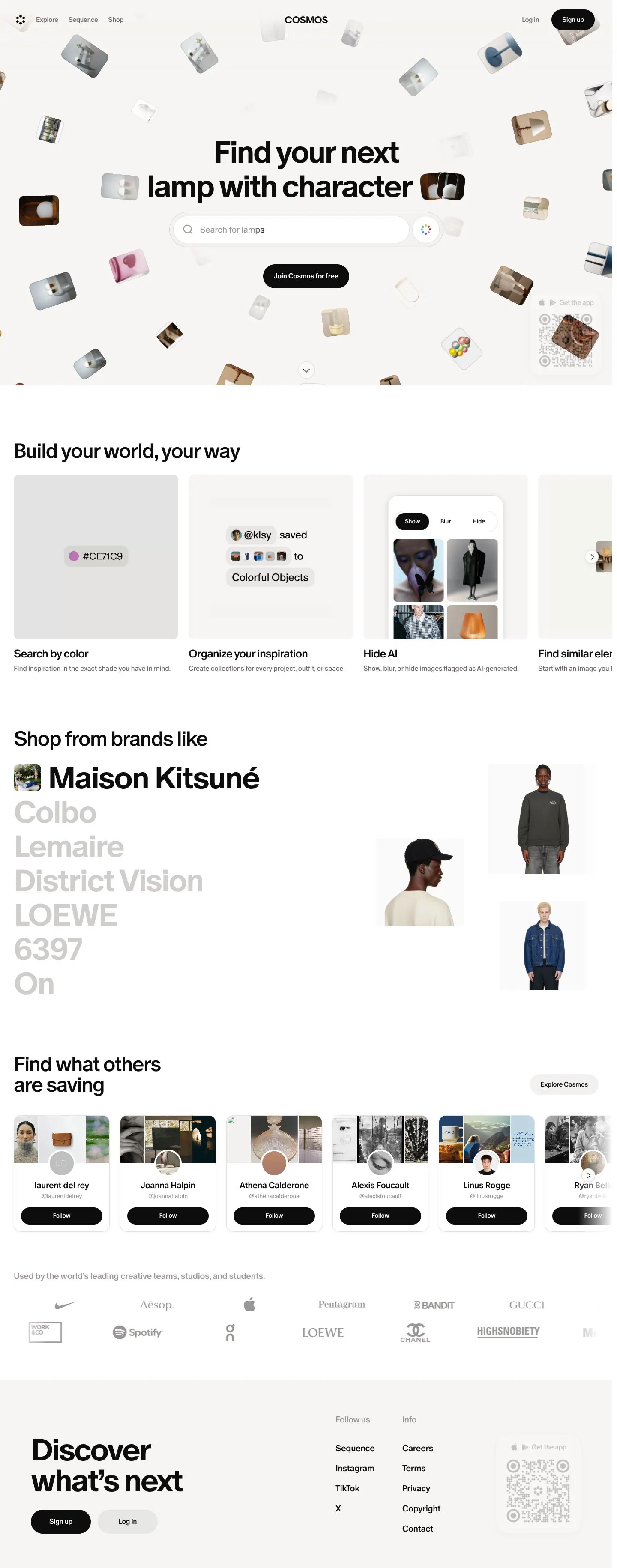 Cosmos — Landing page