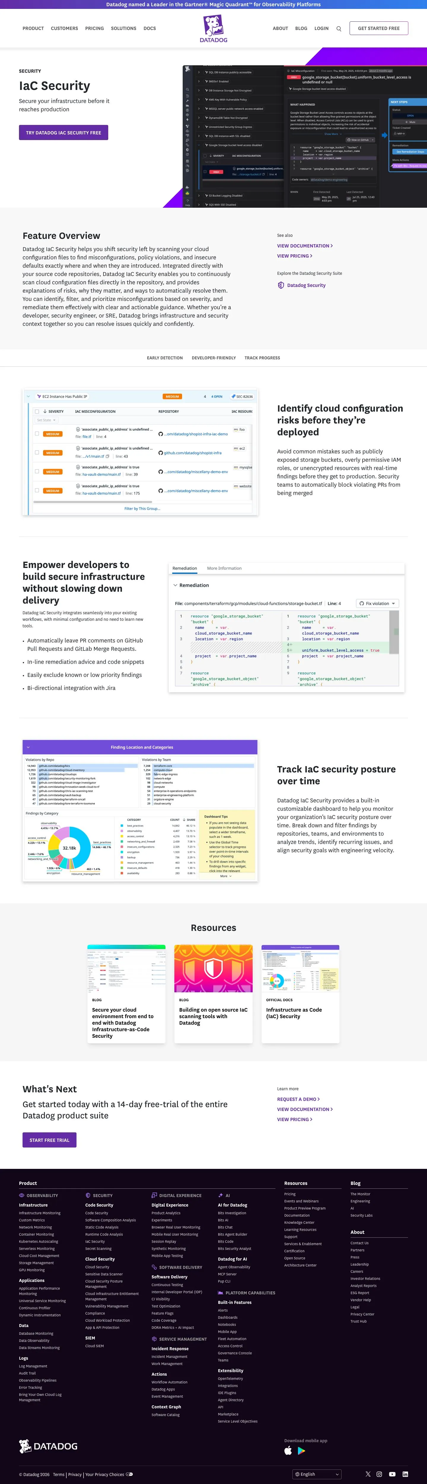 Datadog — Landing page