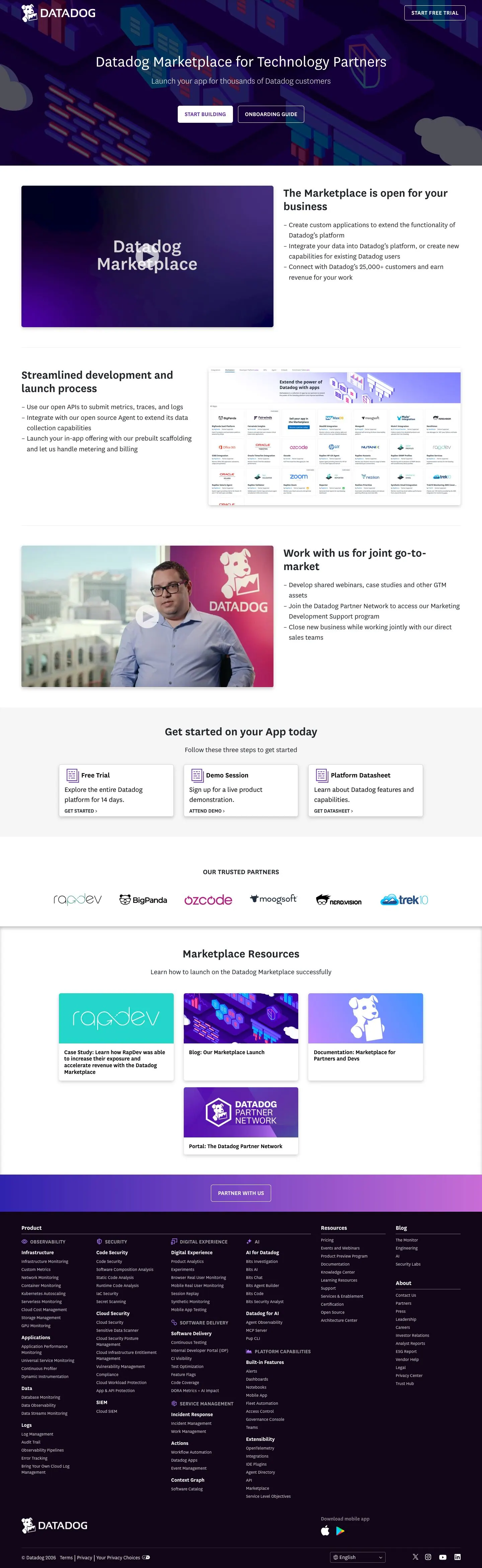 Datadog — Landing page
