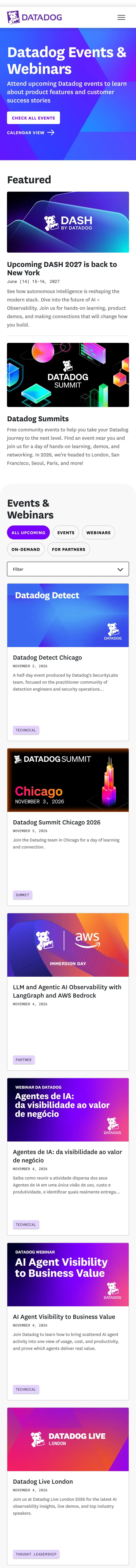 Datadog — Landing page
