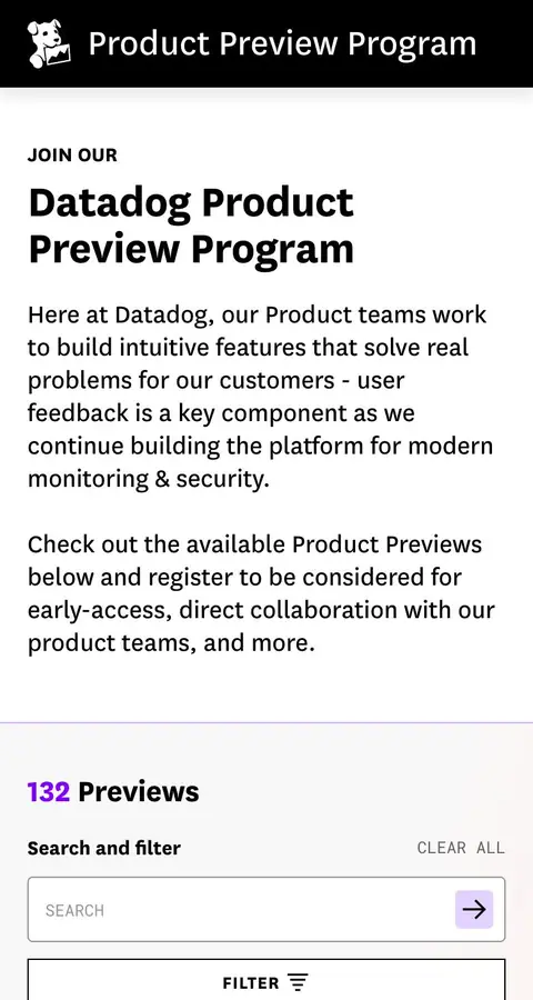 Landing page