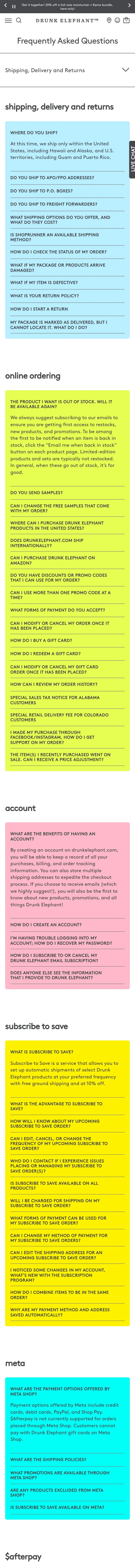 drunkelephant.com — Yordam va FAQ