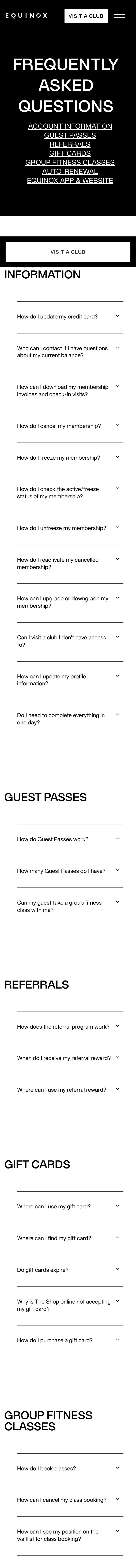 equinox.com — Yordam va FAQ