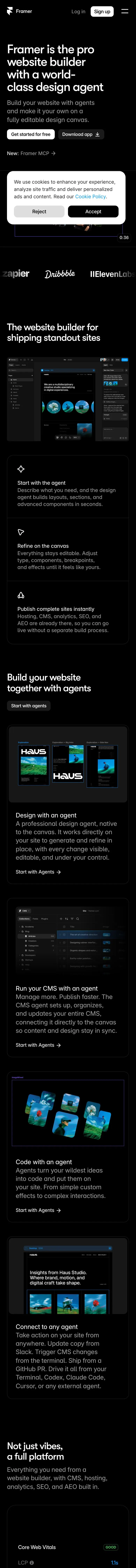 Framer — Landing page