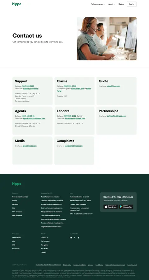 hippo.com — Aloqa