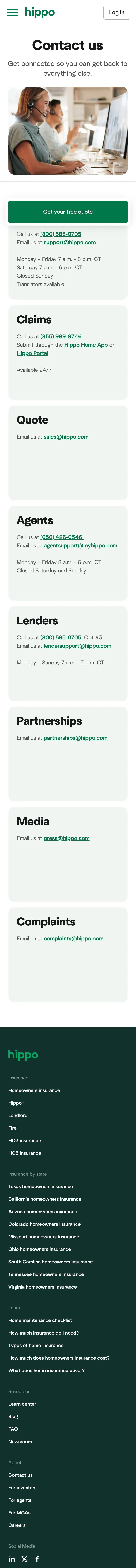 hippo.com — Aloqa
