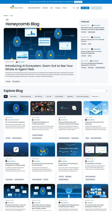 honeycomb.io — Yangiliklar va blog