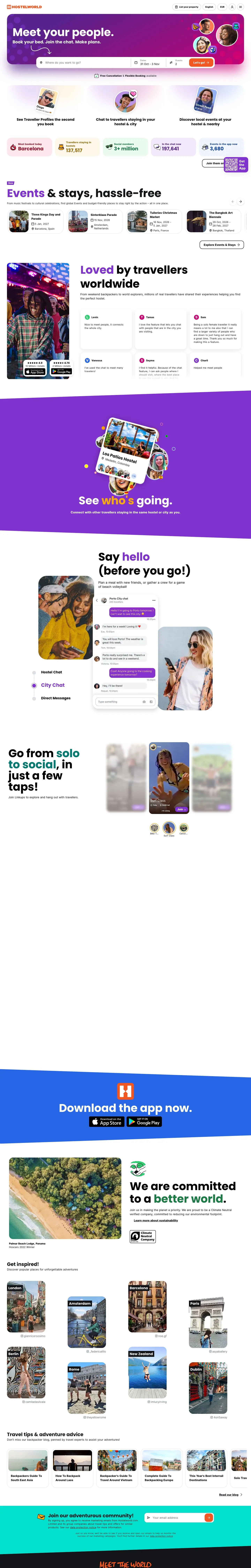 hostelworld.com — Bosh sahifa