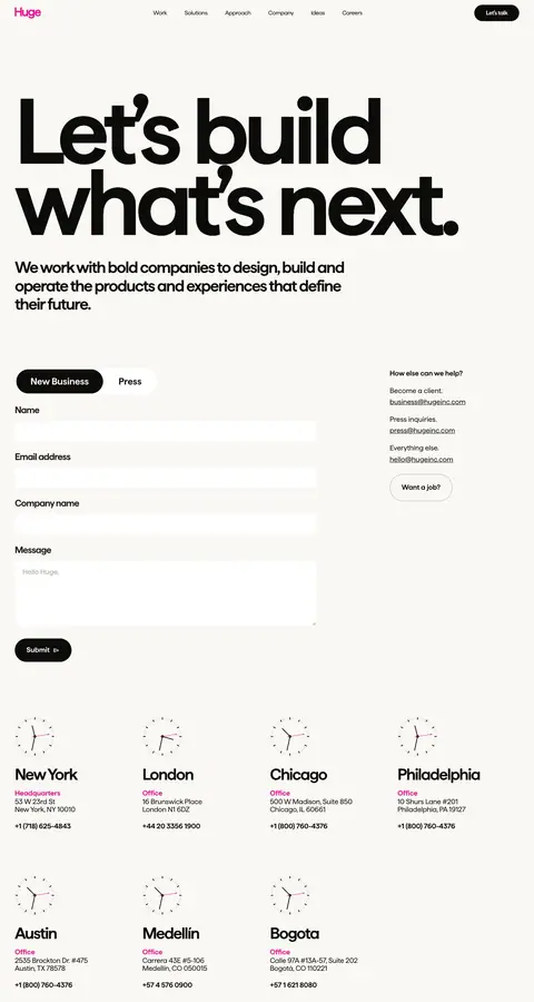 hugeinc.com — Contact