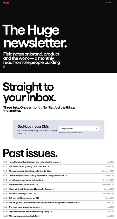 hugeinc.com — News & blog