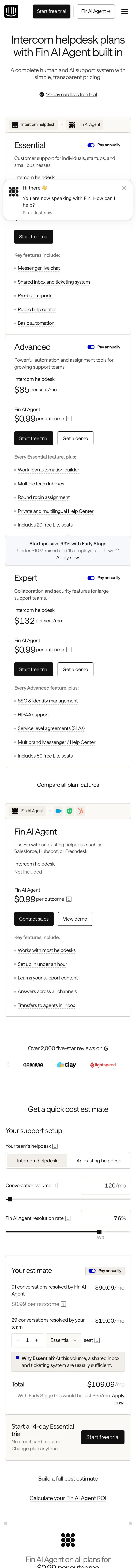 Intercom — Pricing