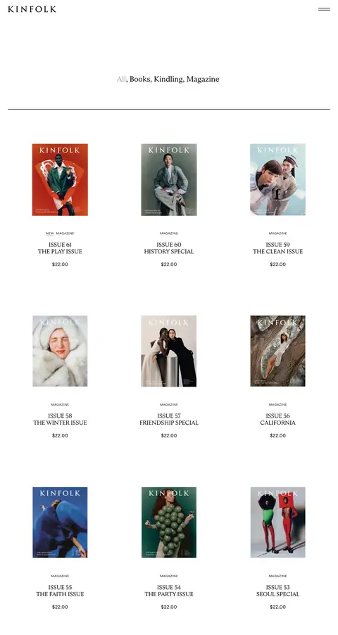 kinfolk.com — Catalog