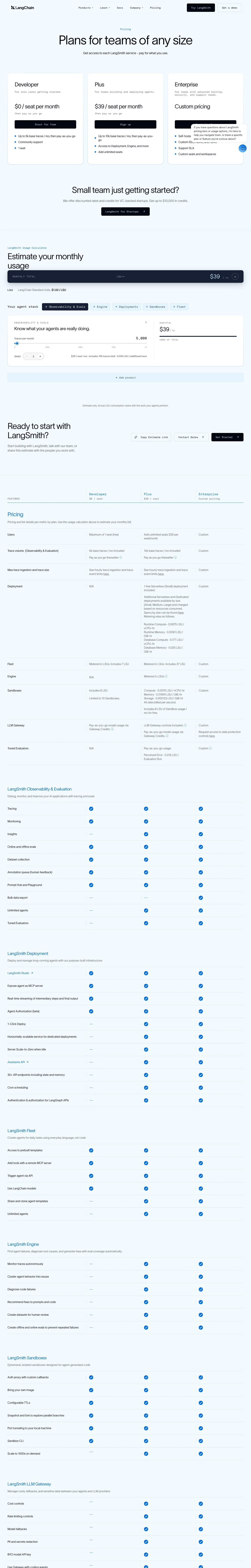 LangChain — Pricing