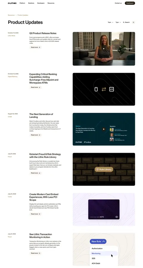 lithic.com — Mahsulot