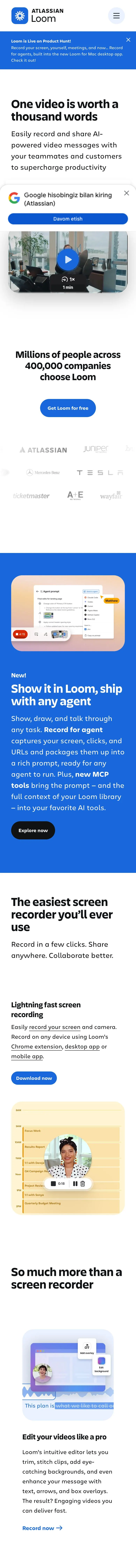 loom.com — Landing page