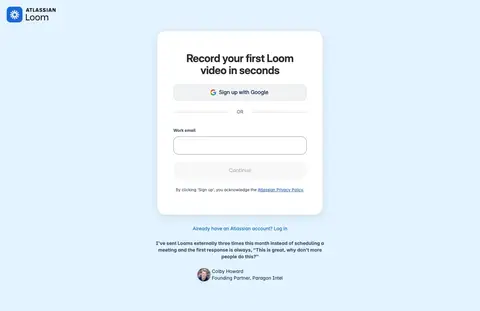loom.com — Roʻyxatdan oʻtish