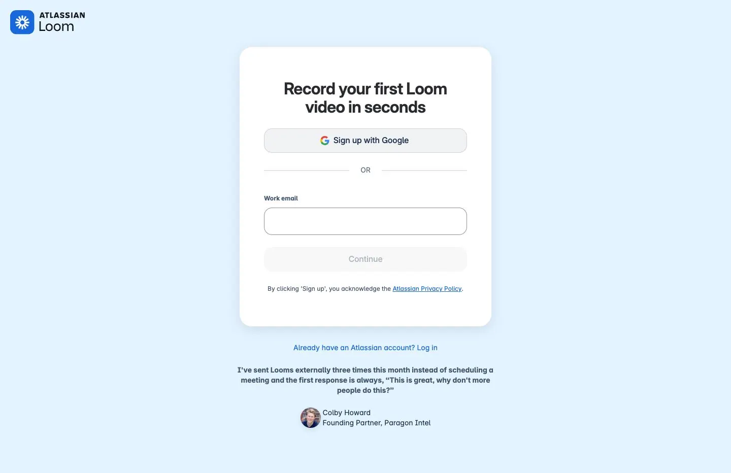 loom.com — Roʻyxatdan oʻtish