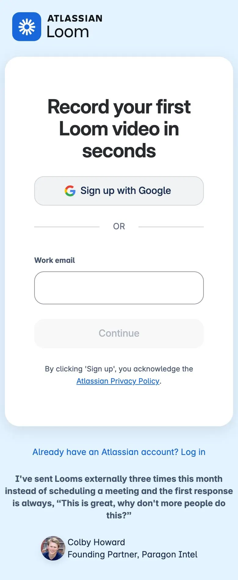 Loom — Sign up
